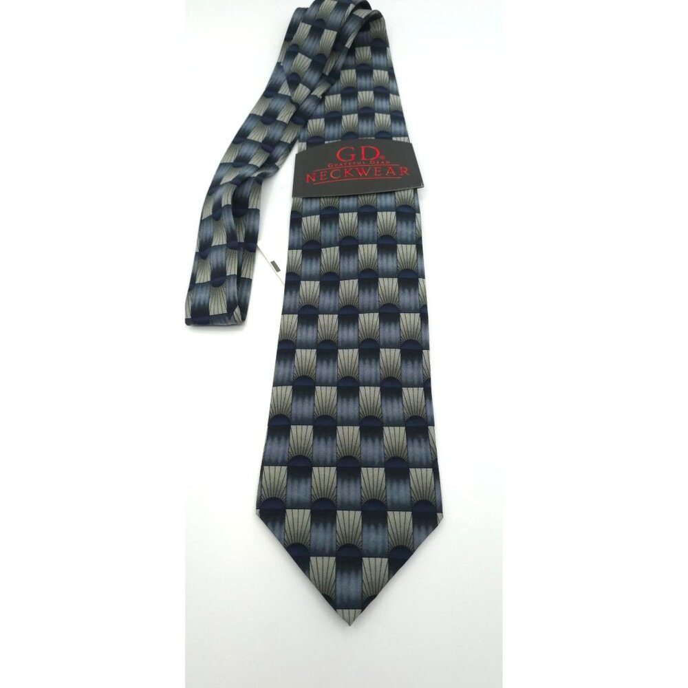 Grateful Dead Tie "Til the Morning Comes" Blue Geometric Pattern Hand Made New 1